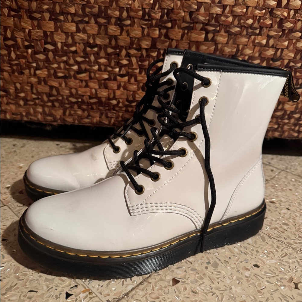 Doc Martens White Patent Leather AirWair Boots